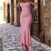 Women's Clothing Girl Printed Sling One Shoulder Dress Long Dress Sexy Hot Girl Temperament Backless Fishtail Skirt_ecoleips.com