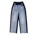 Women's Clothing Autumn And Winter New Simple Splicing Casual Raw Edge Straight Pants Women's Thick High Waist Jeans Wide Leg Pants_ecoleips.com