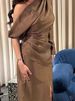 Unique Solid Hollow Off Shoulder Evening Dress New Autumn Long Sleeved Women Banquet Dress Casual High Waist Split A-line Dress_ecoleips.com