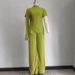 Women's Autumn Fashionable Casual Solid Color Two Piece Set Irregular Pants Polyester Spring/Summer Regular Thickness_ecoleips.com