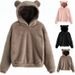 "Rabbit Ear Hoodie – Cozy Winter Sweater For Women (11 Colors) – Soft Fleece Pullover With Bunny Ears (S-5XL)"_ecoleips.com