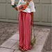 Spring Summer Women's Loose Casual Block Color Striped Print Straight-Leg Trousers
fashion High Quality Woman Pants_ecoleips.com