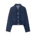 Women's Fashionable And Versatile Denim Jacket And Straight Leg Jeans Set For Ladies_ecoleips.com