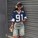 Women's V Neck Short Sleeve T-Shirt Loose Fit Summer Top European American Style Y2K Fashion College Look Cross Border Wholesale_ecoleips.com