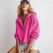 Women's Fashion Hooded Sweatshirt V Neck Long Sleeve Pullover Loose Trendy Top For Spring Autumn_ecoleips.com