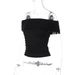 Women's Off-Shoulder Bodycon Top – Sexy Stretchy Knit Blouse With Waistband Detail (Black & White, S-M-L)_ecoleips.com
