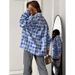 Versatile Casual Checkered Shirt With Feminine Chic, Perfect For Work Attire_ecoleips.com