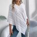 2025 Autumn Winter Casual Solid Color Loose Cable Knit Cape Sweater Coat Independent Cross-Border Women's Fashion_ecoleips.com