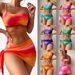 Women's Clothing Tie Dye Bikini Swimsuit Women's Three Piece Set With Mesh Skirt, Swimsuit Two Piece Bikini_ecoleips.com