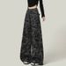 Spring/Summer Plus Size Camouflage High-Waisted Wide-Leg Jeans For Women 100kg Loose Fit Slimming Straight Pants_ecoleips.com