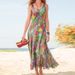 In-stock Cross-border European And American Women's Fashion Sleeveless Printed Long Summer New Bohemian Vacation Beach_ecoleips.com