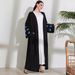 Verve Muslim Clothing Long Fashion Elegant Pocket Cardigan Embroidered Butterfly Dress Robe_ecoleips.com