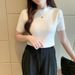 Summer New Women's Slim Fit Knitted Short Sleeve Pullover Sweater round Neck Base Layer Top plus Size Clothes_ecoleips.com