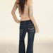 Orange Silk Women's Clothing#American Retro Washed Flared Jeans For Women, Autumn Low Waist Slim Fit Stretch_ecoleips.com