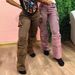 Women's Clothing Tie-Dye High-Waisted Cargo Pants – Women’s Streetwear Denim Work Pants With Patch Pockets & Straight Leg (S-L, Pink/Brown)_ecoleips.com