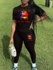 Women's Casual Fashion Lip Print Letter Pattern Print Loose T-shirt+cropped Pants Two-piece Home Sportswear Daily Wear-208_ecoleips.com