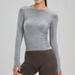 Women's Clothing Women's Quick Drying Seamless Long Sleeve Fitness Wear Round Neck Slim Fit Casual Yoga Top Autumn Winter Tight Fitting Design_ecoleips.com