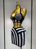 Women Sexy Backless Halter Striped Bandage Skirt Two Piece Set Knitted Celebrity Elegant Evening Birthday Party Dresses XQP7_ecoleips.com