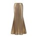 Aria Basics Aria Basics 60291 Nazada European And American Women's Fashion New Ins Product Coated Fabric Sexy Hot Girl Elastic Fishtail Skirt_ecoleips.com