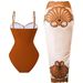 High-Waisted Midi Skirt Two Piece Set for Women Metallic Five-Pointed Star Beach Vacation Swimsuit Hot Selling New 2026_ecoleips.com