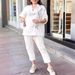 Women's Clothing Letter Printing Suit Five Point Sleeve Trousers Loose Suit_ecoleips.com