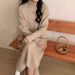 K Women's Half-turtleneck Sweater Dress; Loose, Thickened, Knee-length, To Be Worn Under A Coat. No Bags Or Other Accessories_ecoleips.com