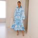 Women's Clothing Linen Loose Casual Belt Waist Puff Sleeve Dress_ecoleips.com