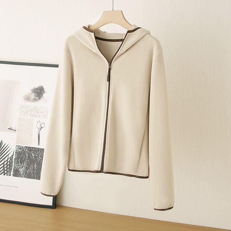 It's As A Small Down Jacket! And Not Bulky! Women's Thickened Warm Hooded Sweatshirt With Fleece Lining, Slimming Effect_ecoleips.com