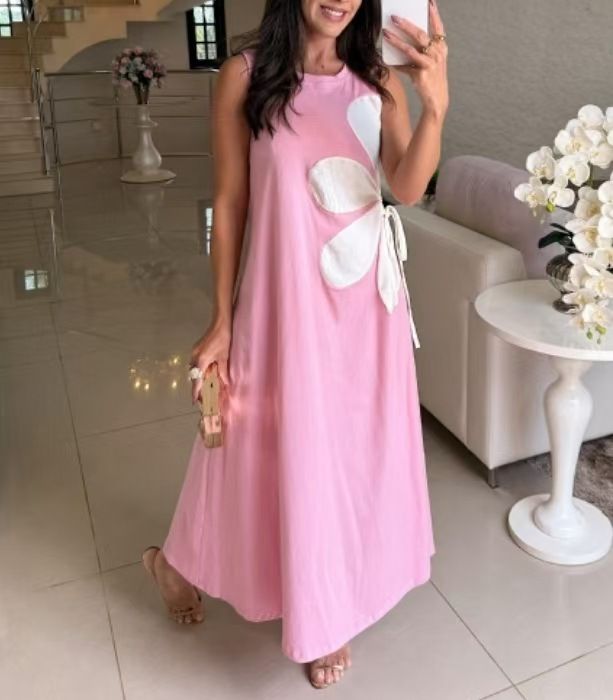 Women's Clothing Summer New Women's Wear Fashion Simple And Versatile Classic Style Positioning Flower Women's Dress_ecoleips.com