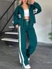 2024 European And American Fashion Cross-Border Autumn Foreign Trade Y2K Striped Zipper Top Jacket Sports Suit_ecoleips.com