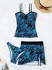 3 Pieces Print Tankini 2026 & Beach Skirt Swimsuit Women Sexy Swimwear Female Bathers Bathing Swimming Suit Summer Beachwear_ecoleips.com