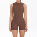 Cross-Border European And American New Style Beauty Back Vest Ruched Hip Lift Short Jumpsuit Sports Running Fitness_ecoleips.com