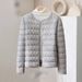 Women’s Lightweight Down Jacket, Short Puffer Coat With Wave Quilting, Convertible Round/V-Neck Slim Fit Thermal Vest, Plus Size Available_ecoleips.com