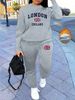 Women's Autumn And Winter Hip-hop Casual Street London Pattern Printed Round Neck Sweatshirt+sweatpants Set-527_ecoleips.com