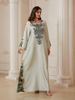 Muslim Women's Long Robe, Printed Embellished Dress, Elegant Evening Gown, Stylish Muslim Fashion, Perfect For Special Occasions_ecoleips.com