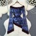 Elegant Women's Summer Tops Rose Print Lace Trim Mesh Overlays Stylish Collection_ecoleips.com