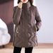 Women's Clothing Women's Down Cotton Jacket Mid Length New Style Loose Thickened Stand Collar Slim Cotton Jacket Women's Versatile Cotton Jacket_ecoleips.com