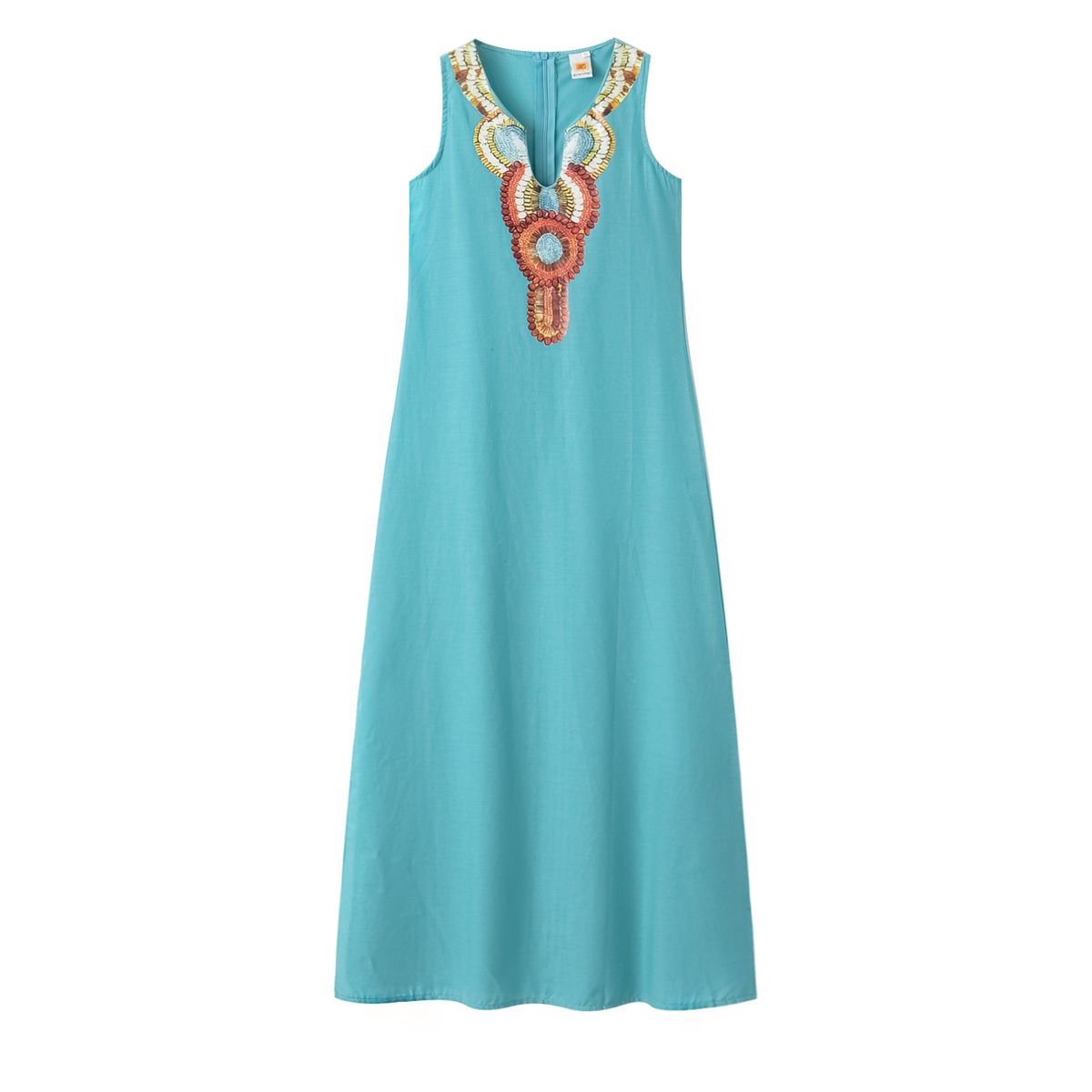 2024 Women's New Casual Bohemian Sexy Sleeveless Deep V-Neck Side Split Dress_ecoleips.com