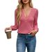 Women's Clothing Multi Layered V Neck Solid Color T Shirt_ecoleips.com