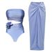 Women's Clothing 3d Flower Hollow Shiny Solid Color High End One Piece Swimsuit Suit_ecoleips.com