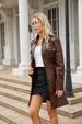 New mid-length leather coat with belt long-sleeved leather trench coat fashionable coat woman_ecoleips.com