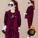 Women's Fleece-Lined 3-Piece Set - Long Sleeve Hoodie With Vest & Pants, Korean Winter Warm Outfit (Wine Red, Pink, Blue, Purple, Gray)_ecoleips.com