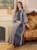 Elegant Sheer Embroidered Abaya Dress – Modest Muslim Gown With Delicate Netting & Embroidery – Dubai-Style Long Robe For Festivals (Blue, M-XXL)_ecoleips.com