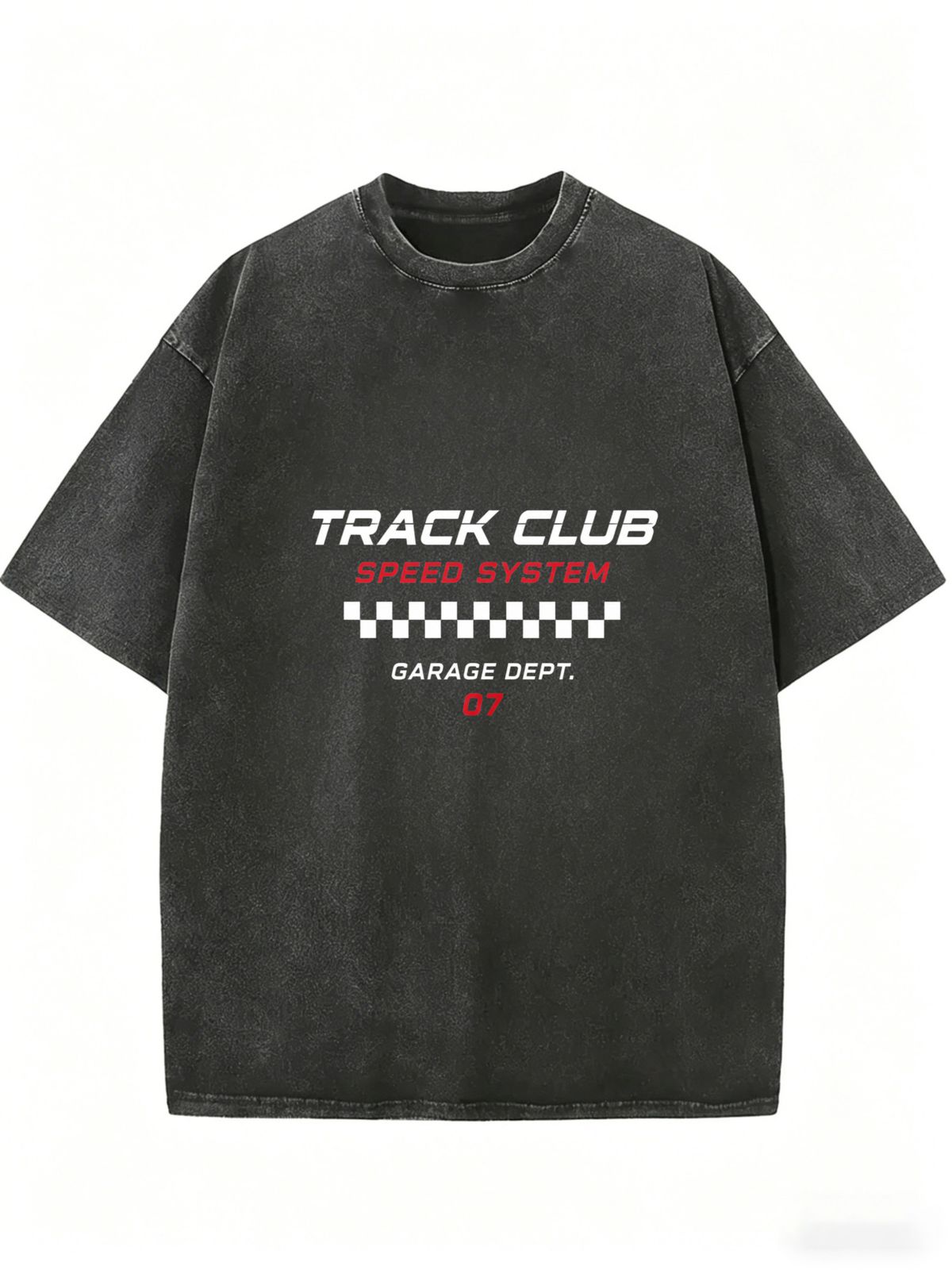 Women’s Retro Washed Oversized Tee, Casual Street Fashion T-Shirt For Daily Urban Wear_ecoleips.com