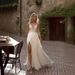 Thin Strap Backless Wedding Dress For Brides Simple Sexy Short Train Soft Tulle Lace Slimming Travel Photography_ecoleips.com