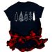 New Plus Size T-Shirt With Christmas Tree And Santa Claus Print, Cute Loose-Fitting Women's Clothing_ecoleips.com