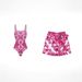 Step Into 2025 INS Style Swimwear Sexy One-Piece Printed Swimsuit Women Two-Piece Set With Tie Skirt_ecoleips.com