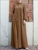 Verve New Muslim Women's Clothing Stand Collar Zipper Cardigan With Pocket Robe_ecoleips.com