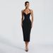 Women's Slim Fit Sleeveless Halter Neck Dress European American Style Solid Color Casual mid Length Spring Summer New Wholesale_ecoleips.com