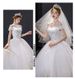 Fairycore Off-Shoulder Wedding Dress Ethereal Princess Ball Gown With Floral Lace & Tulle Skirt (Breathable Polyester Silhouette,For Garden Weddings)_ecoleips.com